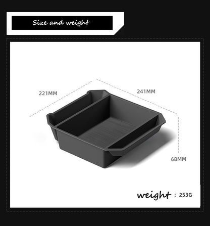 Cybertruck—Storage slot in the armrest box