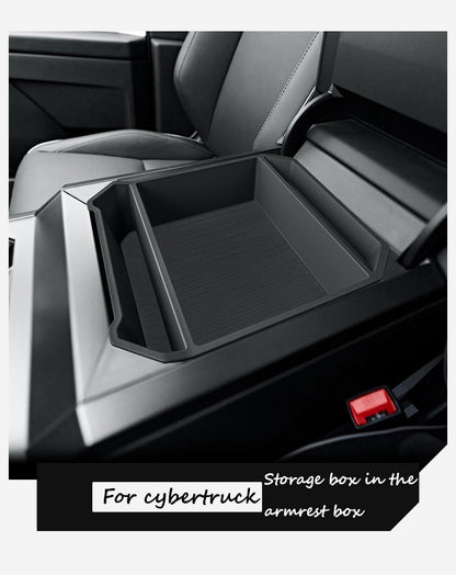 Cybertruck—Storage slot in the armrest box